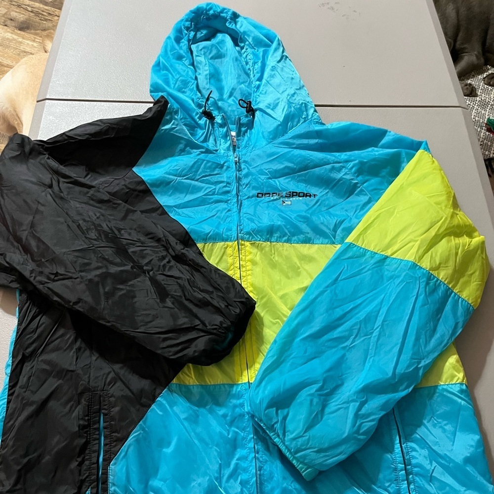 COPY - Dope Sport Blue/Green Windbreaker Outerwear Jacket Size XL